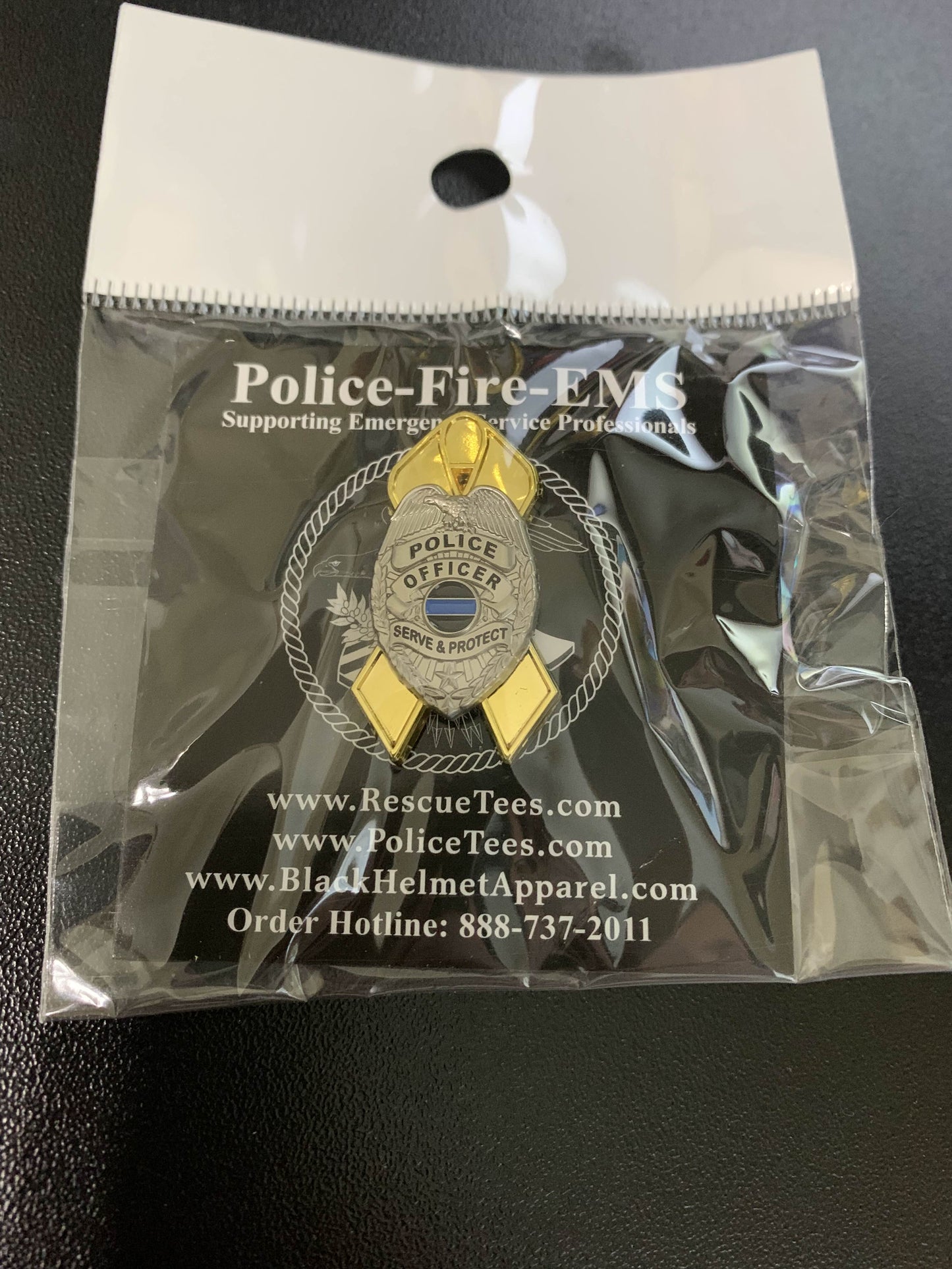 Law Enforcement Shield Children's Cancer Support Pin