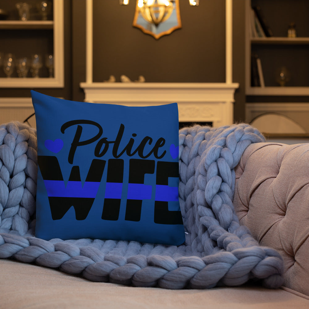 Police Wife Heart Premium Pillow Perfect for Valentine's Day