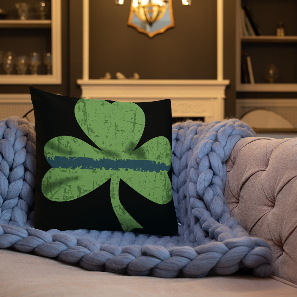 Thin Blue Line Shamrock Irish Premium Pillow