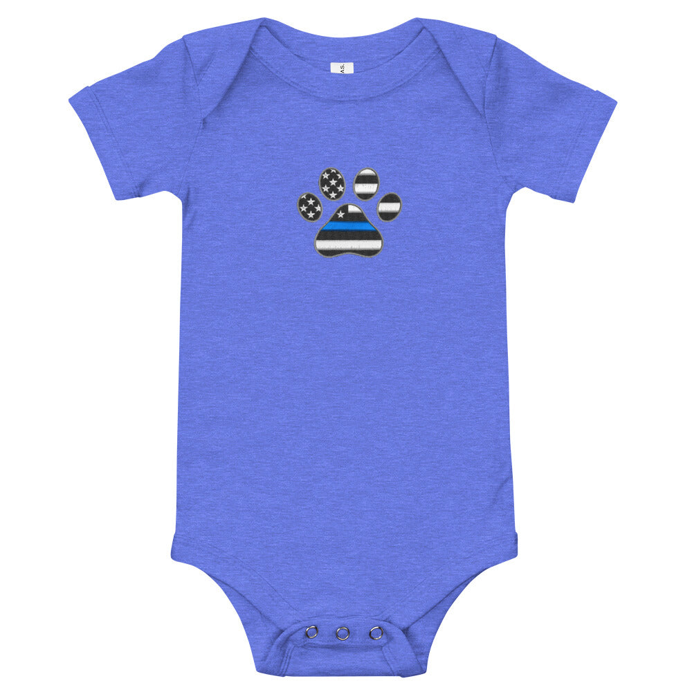 K9 Thin Blue Line Paw Bella Canvas Onesie