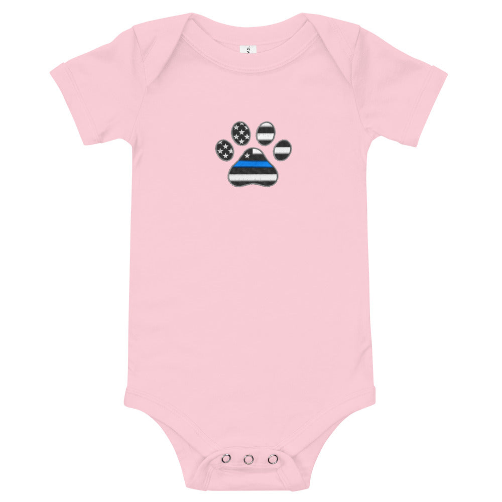 K9 Thin Blue Line Paw Bella Canvas Onesie