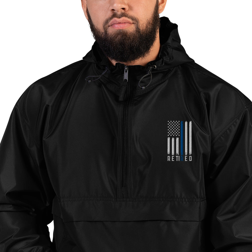 Retired Thin Blue Line Embroidered Champion Packable Jacket