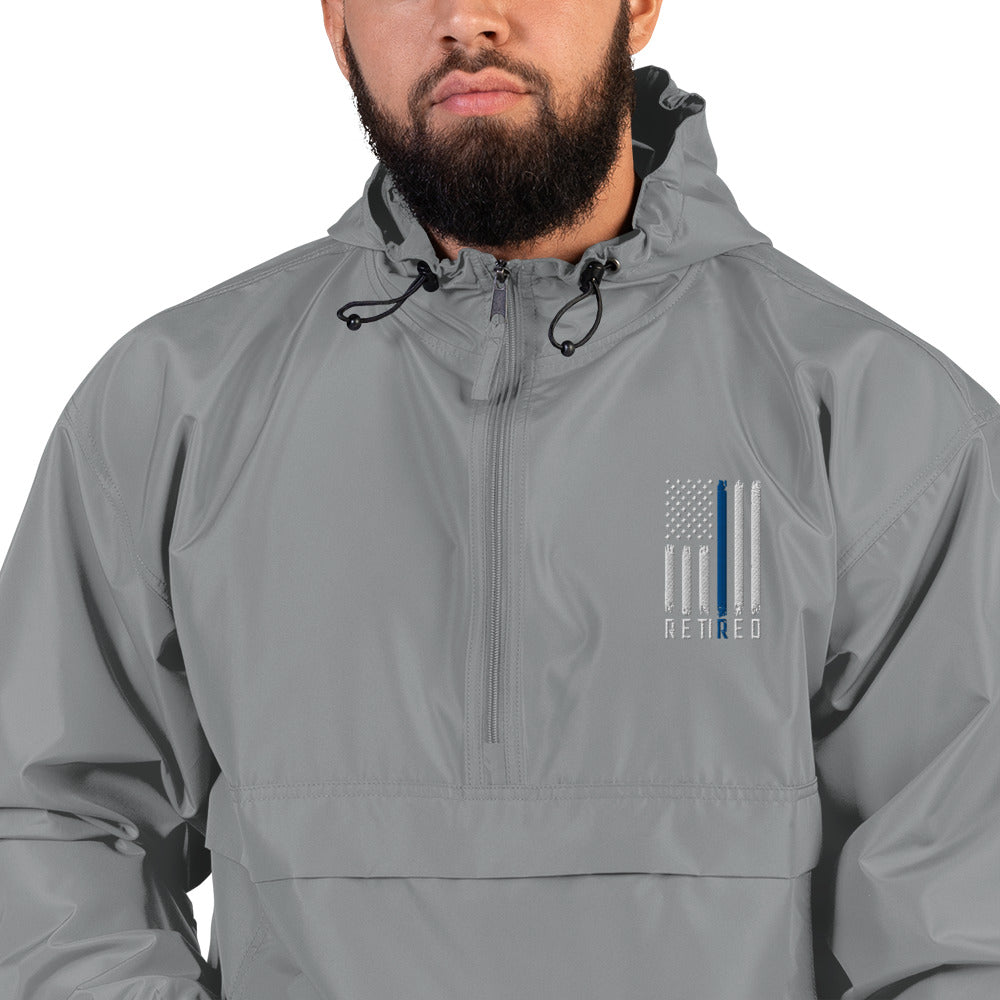 Retired Thin Blue Line Embroidered Champion Packable Jacket