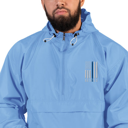 Retired Thin Blue Line Embroidered Champion Packable Jacket