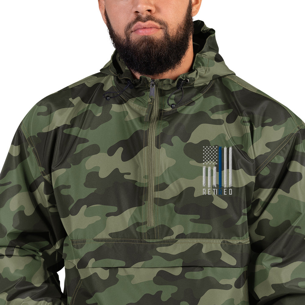 Retired Thin Blue Line Embroidered Champion Packable Jacket