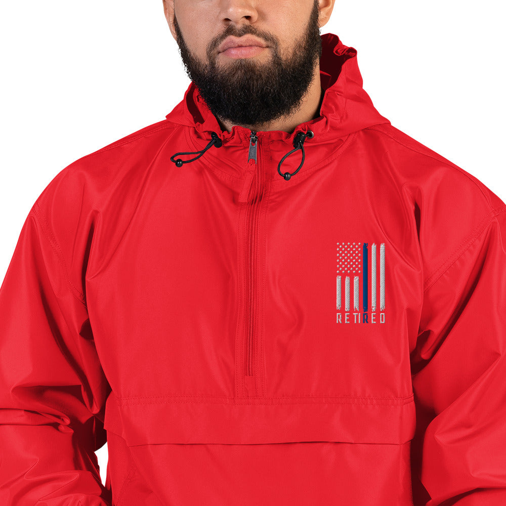 Retired Thin Blue Line Embroidered Champion Packable Jacket