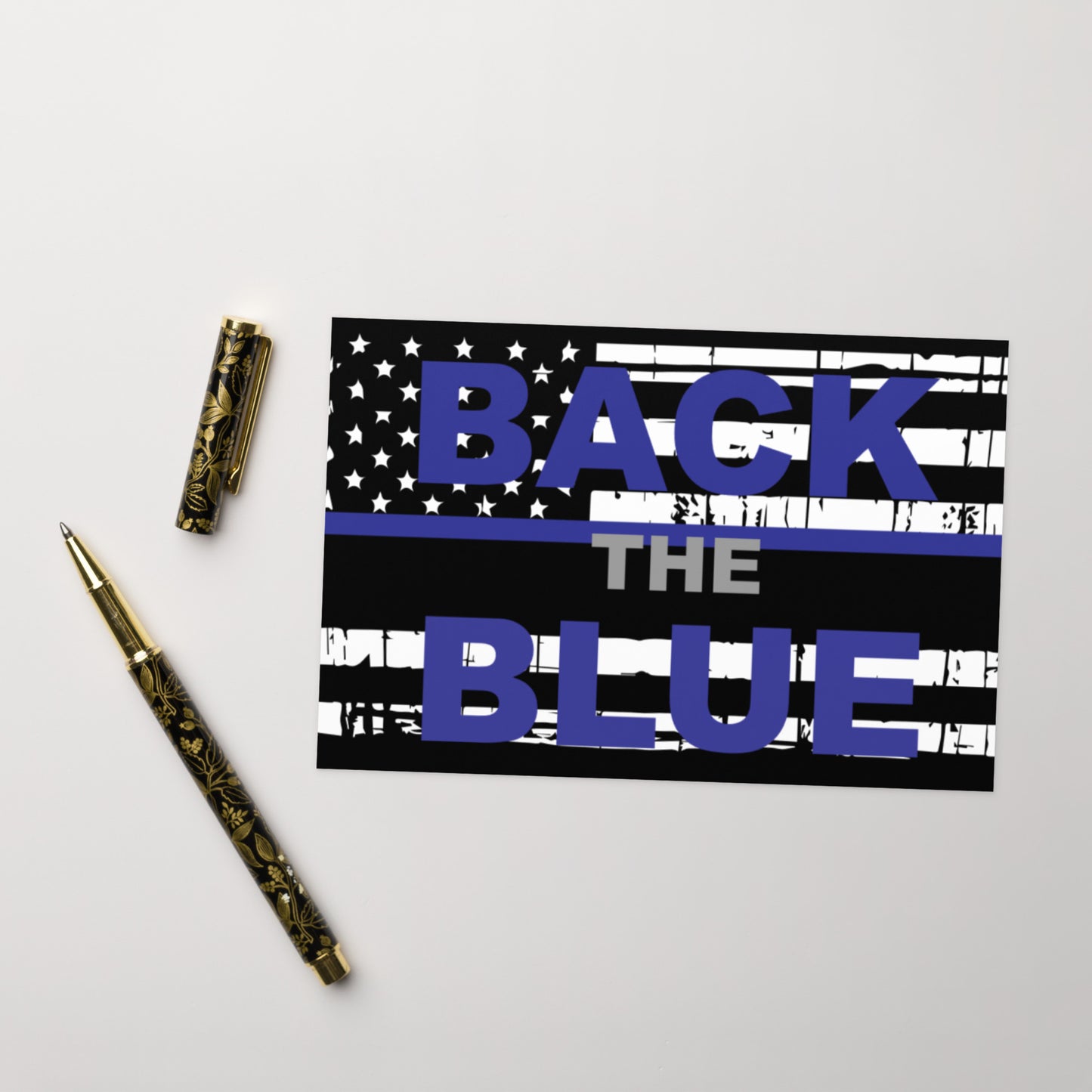 Back The Blue Thin Blue Line Greeting Card