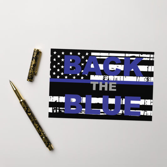 Back The Blue Thin Blue Line Greeting Card