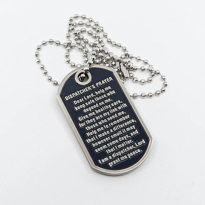 Thin Gold Line Distress Flag Dispatcher Prayer Dog Tag and Dispatcher Thin Gold Line Gift