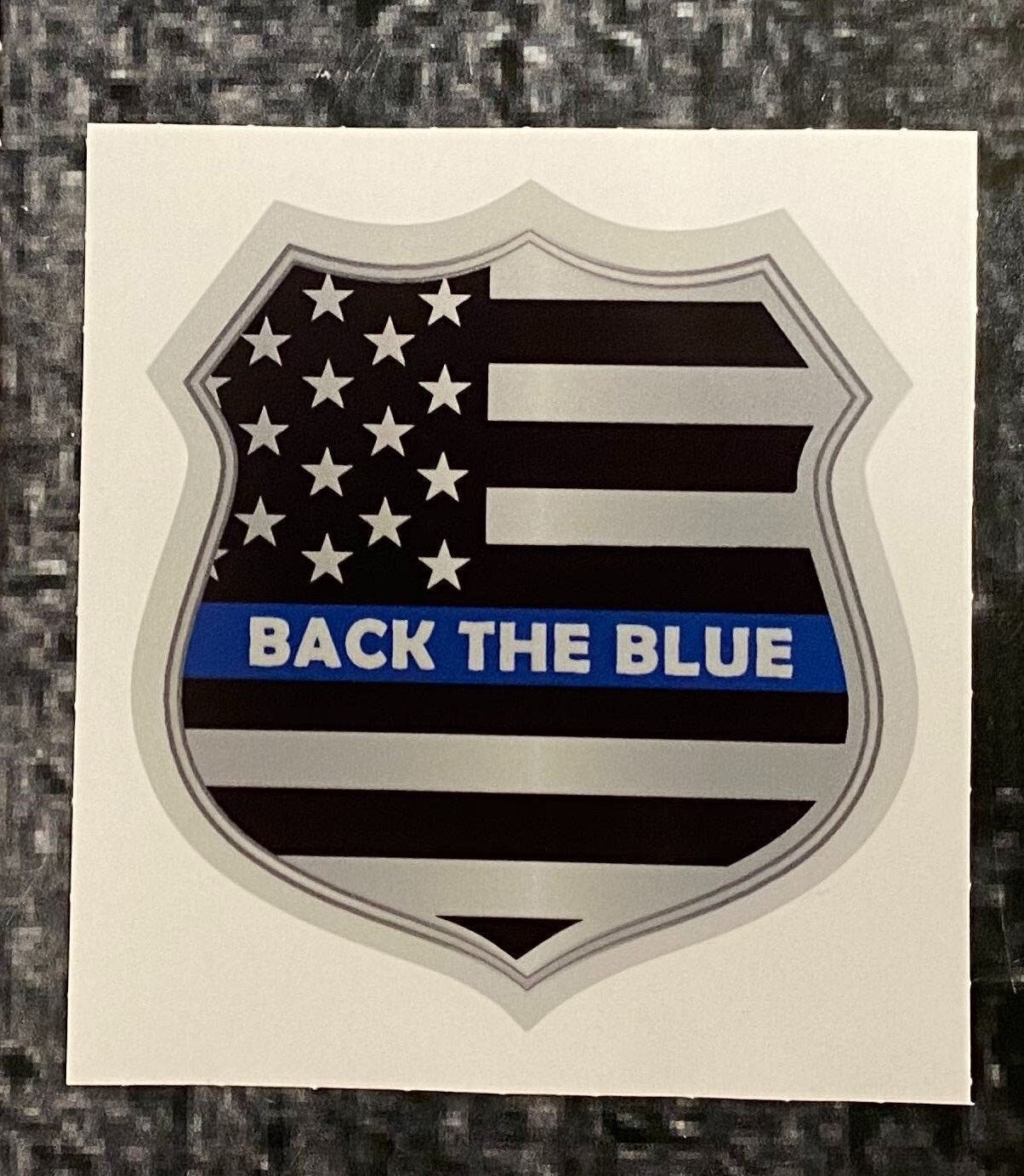 5 Pack of Decals Back The Blue Thin Blue Line Shield Decal