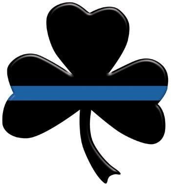 Thin Blue Line Irish Shamrock Decal- Perfect for laptops, yetti cups, cell phones and cars.