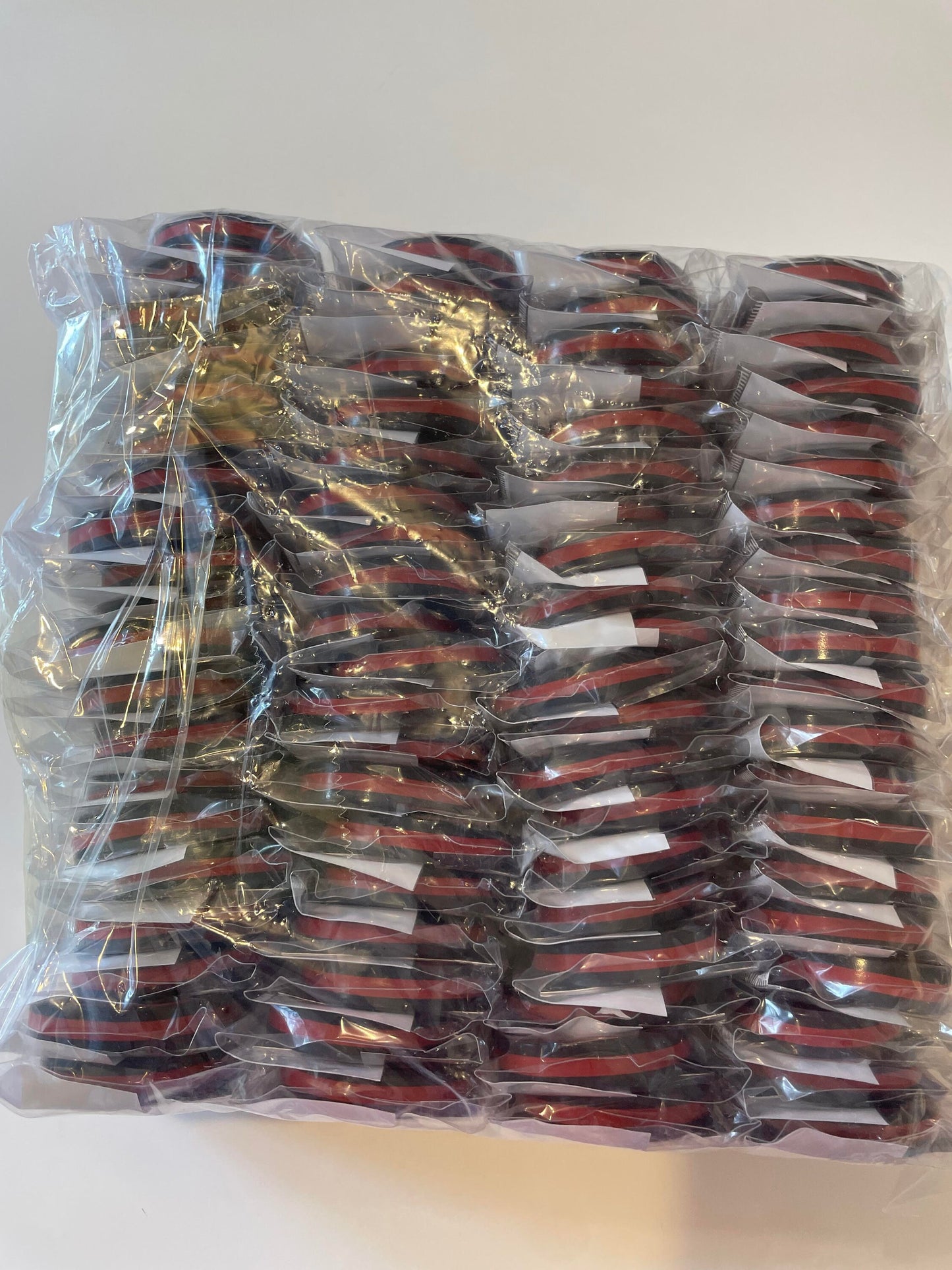 10 Pack Special | Thin Red Line Two Sided Silicone Wristbands Skull Logo Reverse Side