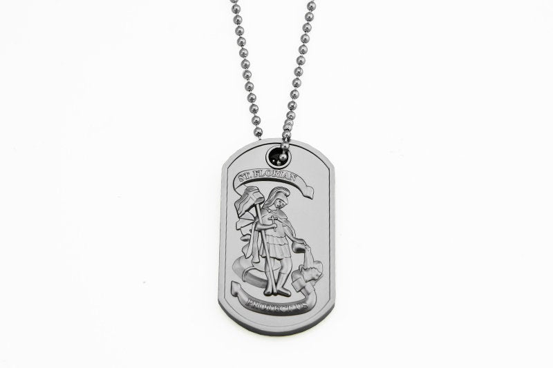 Firefighter/EMT Saint Florin Fire Rescue Brushed Steel Dog Tag