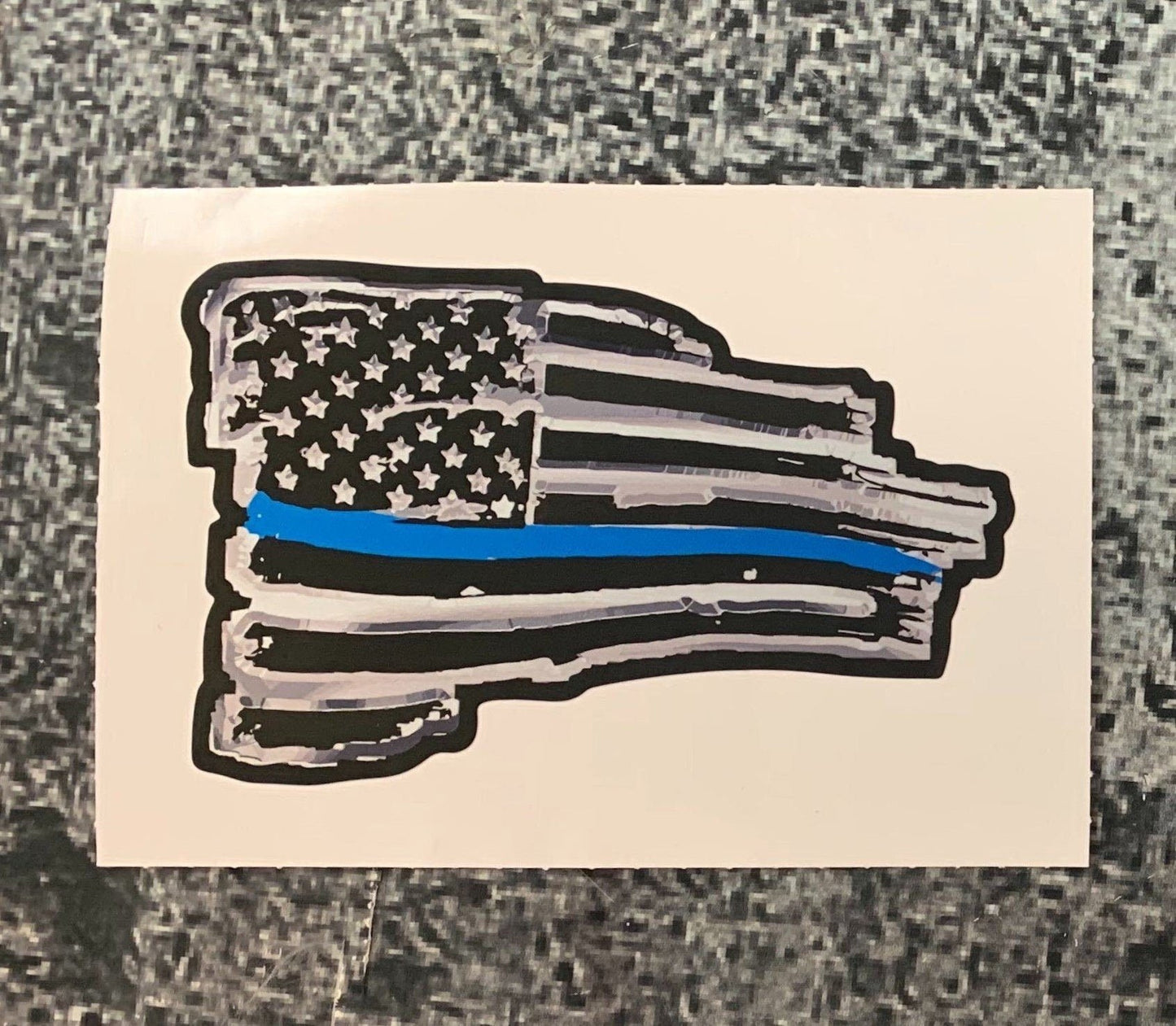 Thin Blue Line USA Wavy Tethered Reflective Flag Decal