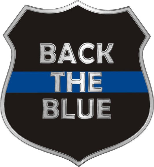 Back The Blue Thin Blue Line Shield Decal