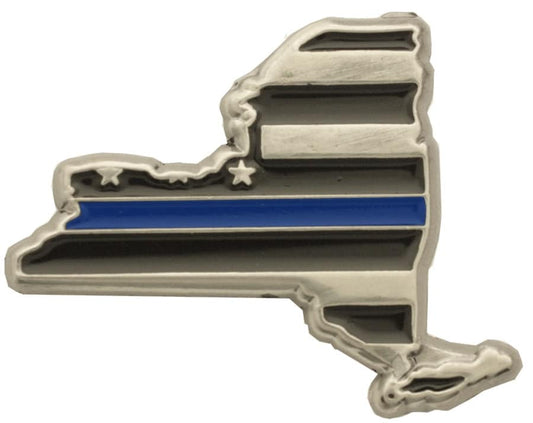 New York State Thin Blue Line and USA Flag Pin SKU: PI282