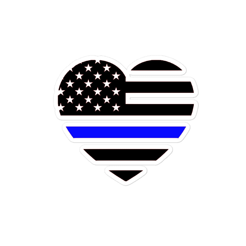 Thin Blue Line Heart Decal