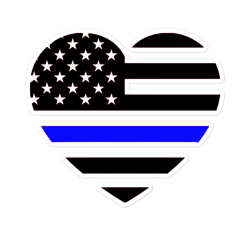 Thin Blue Line Heart Decal