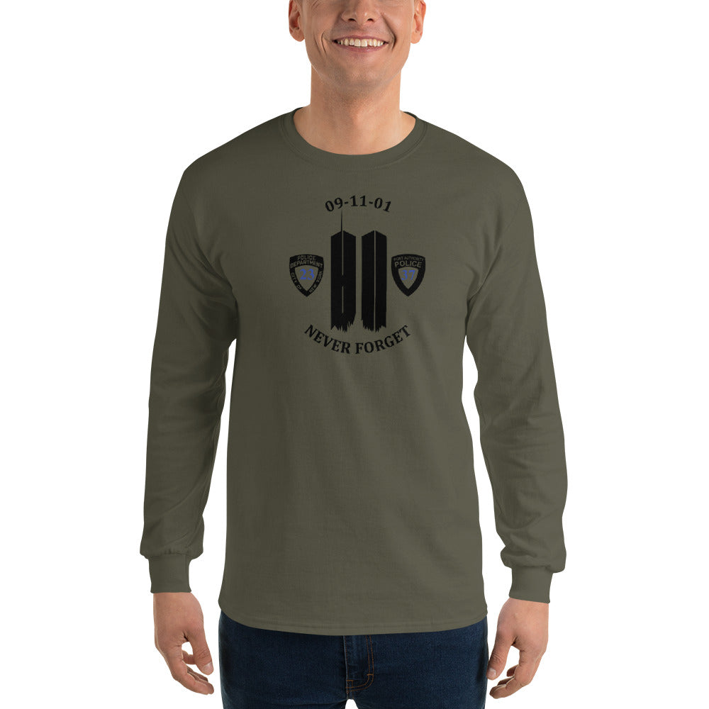 Never Forget 9-11-2001  20th Year Memorial Gildan Men’s Long Sleeve-T Shirt
