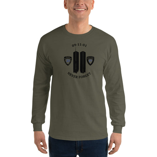 Never Forget 9-11-2001  20th Year Memorial Gildan Men’s Long Sleeve-T Shirt
