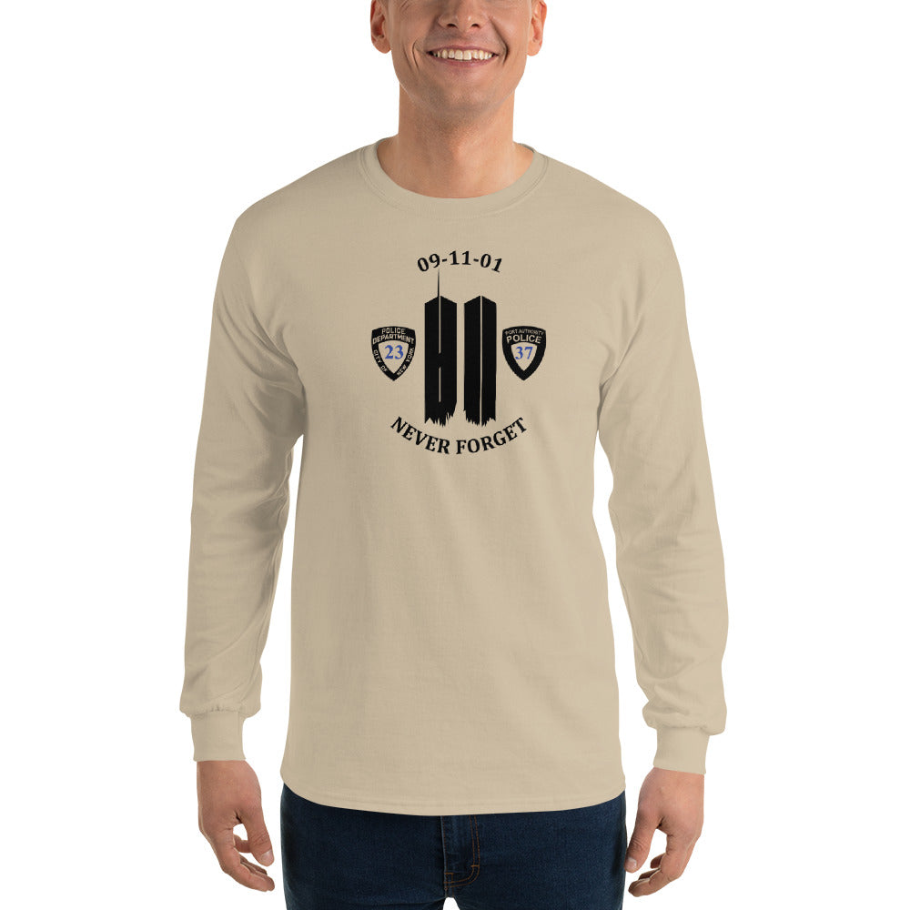 Never Forget 9-11-2001  20th Year Memorial Gildan Men’s Long Sleeve-T Shirt
