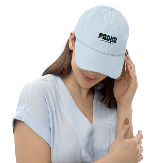 Proud MOM Thin Blue Line Pastel Hat