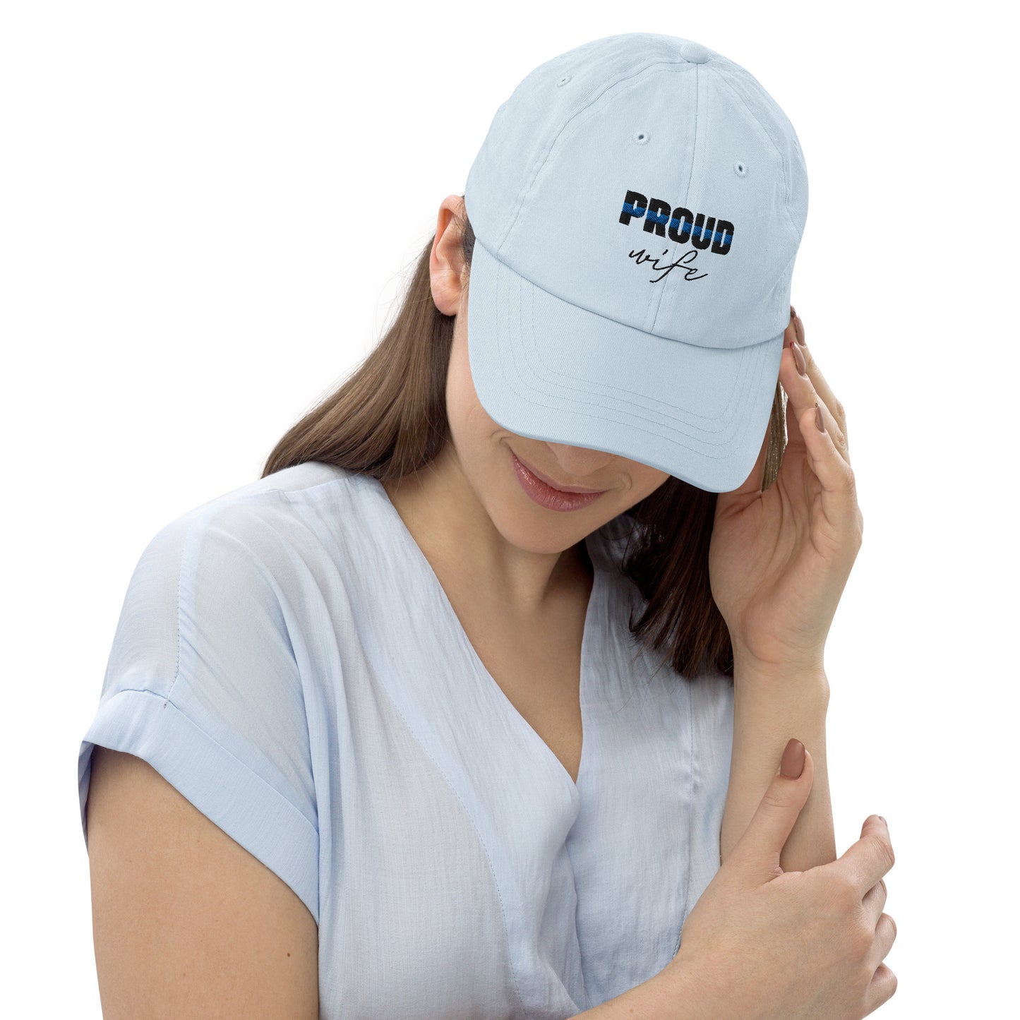 Pround Wife Thin Blue Line Pastel Baseball Hat