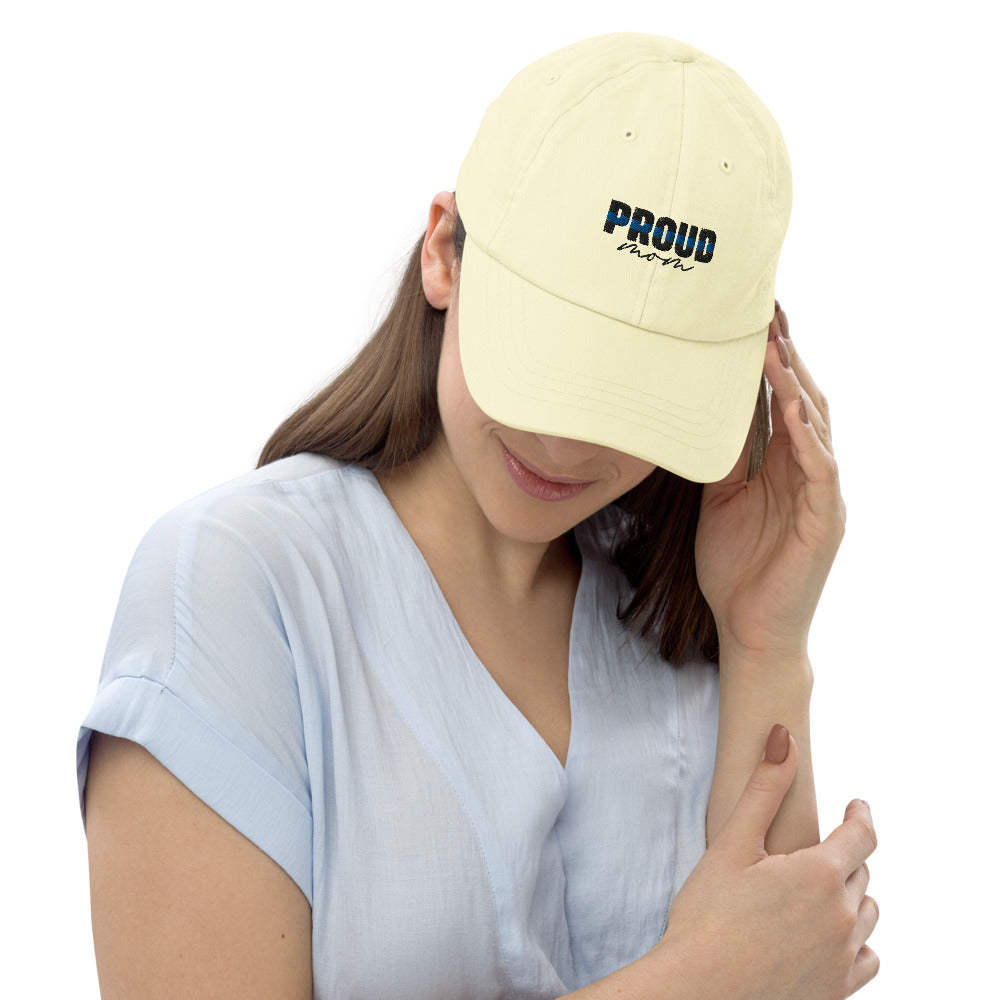 Proud MOM Thin Blue Line Pastel Hat