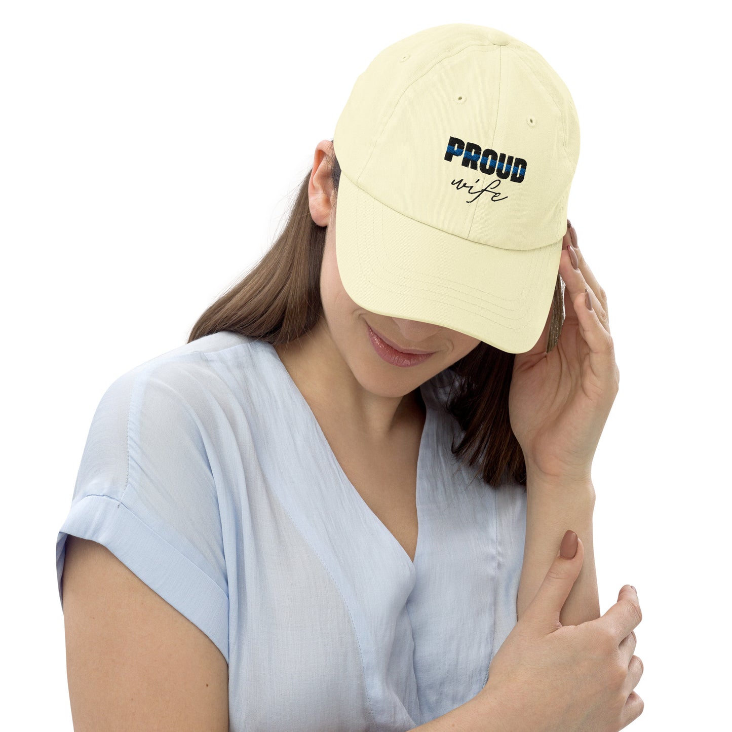 Pround Wife Thin Blue Line Pastel Baseball Hat