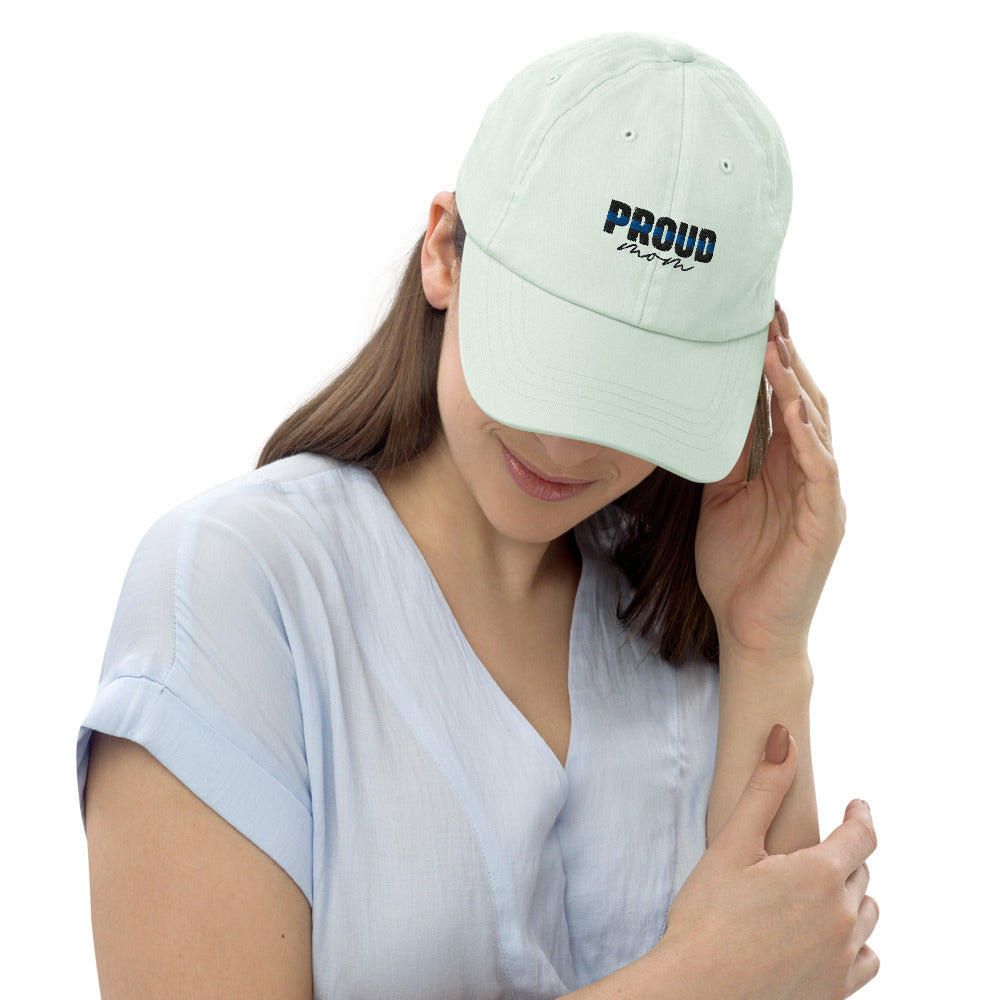 Proud MOM Thin Blue Line Pastel Hat