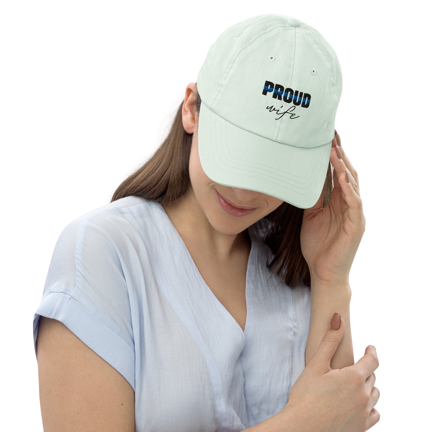 Pround Wife Thin Blue Line Pastel Baseball Hat