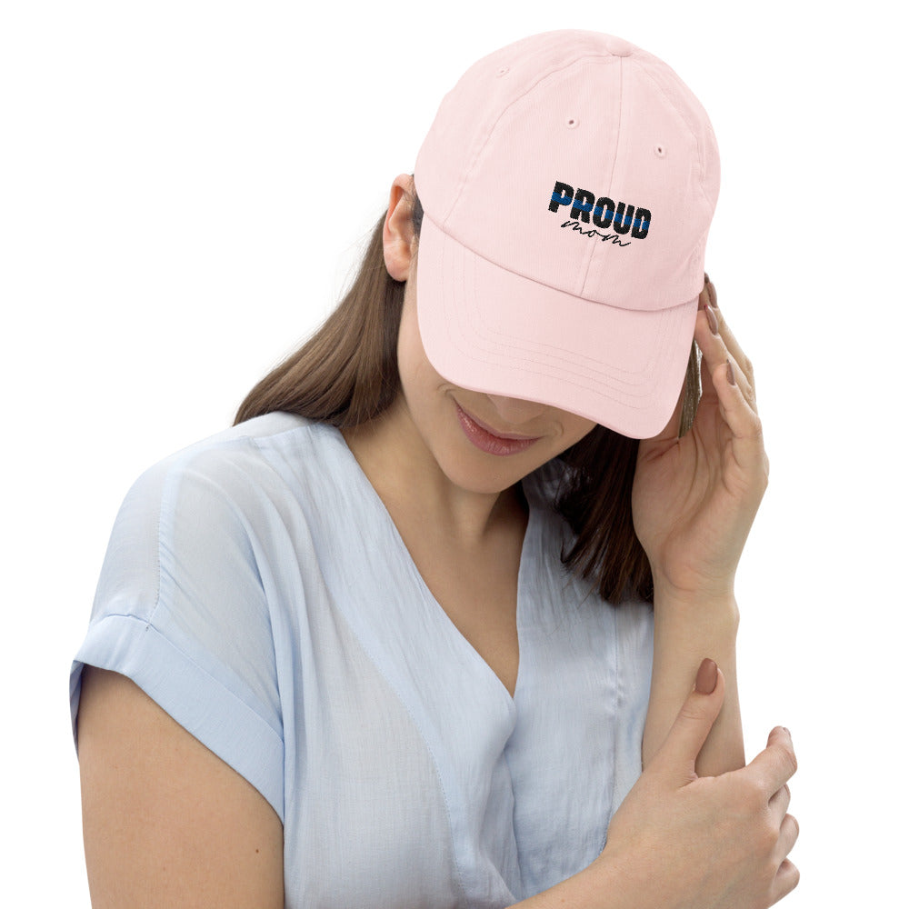 Proud MOM Thin Blue Line Pastel Hat