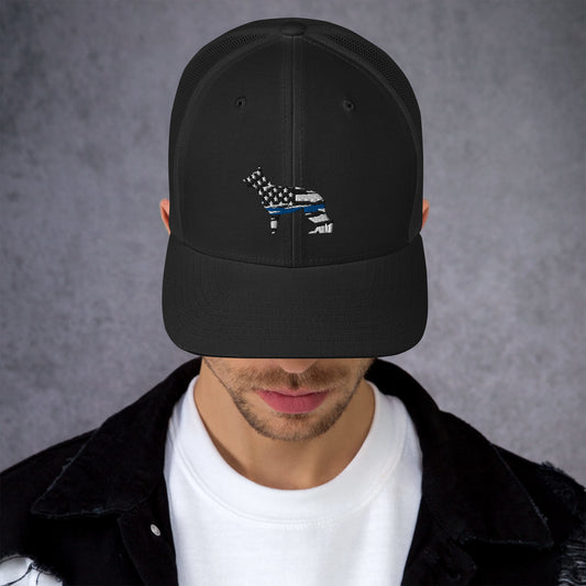 Thin Blue Line K9 Yupoong Trucker Cap (3D Puff)