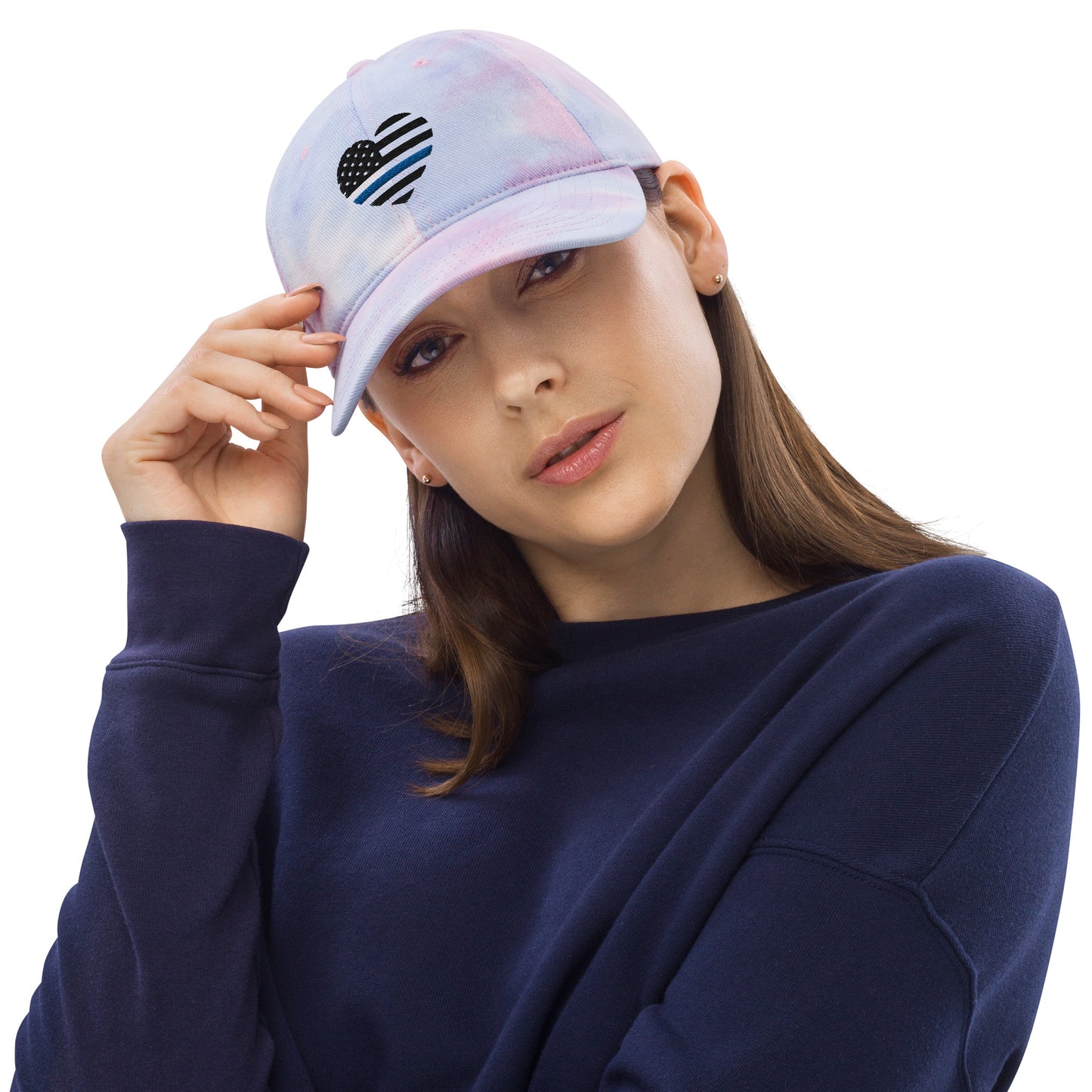 Thin Blue Line Heart Summer Tie Dye Hat