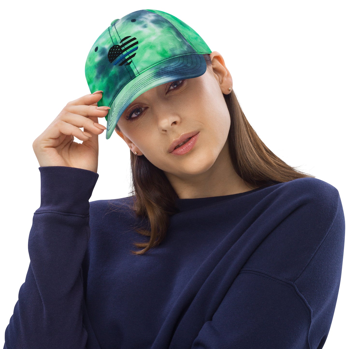 Thin Blue Line Heart Summer Tie Dye Hat