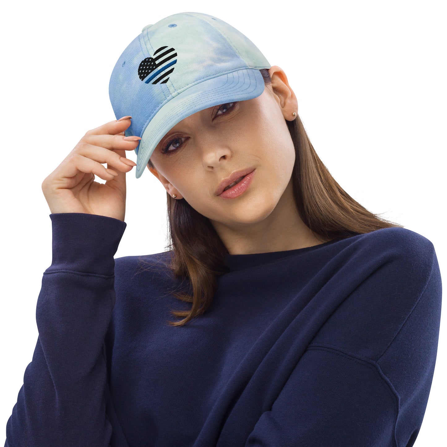 Thin Blue Line Heart Summer Tie Dye Hat