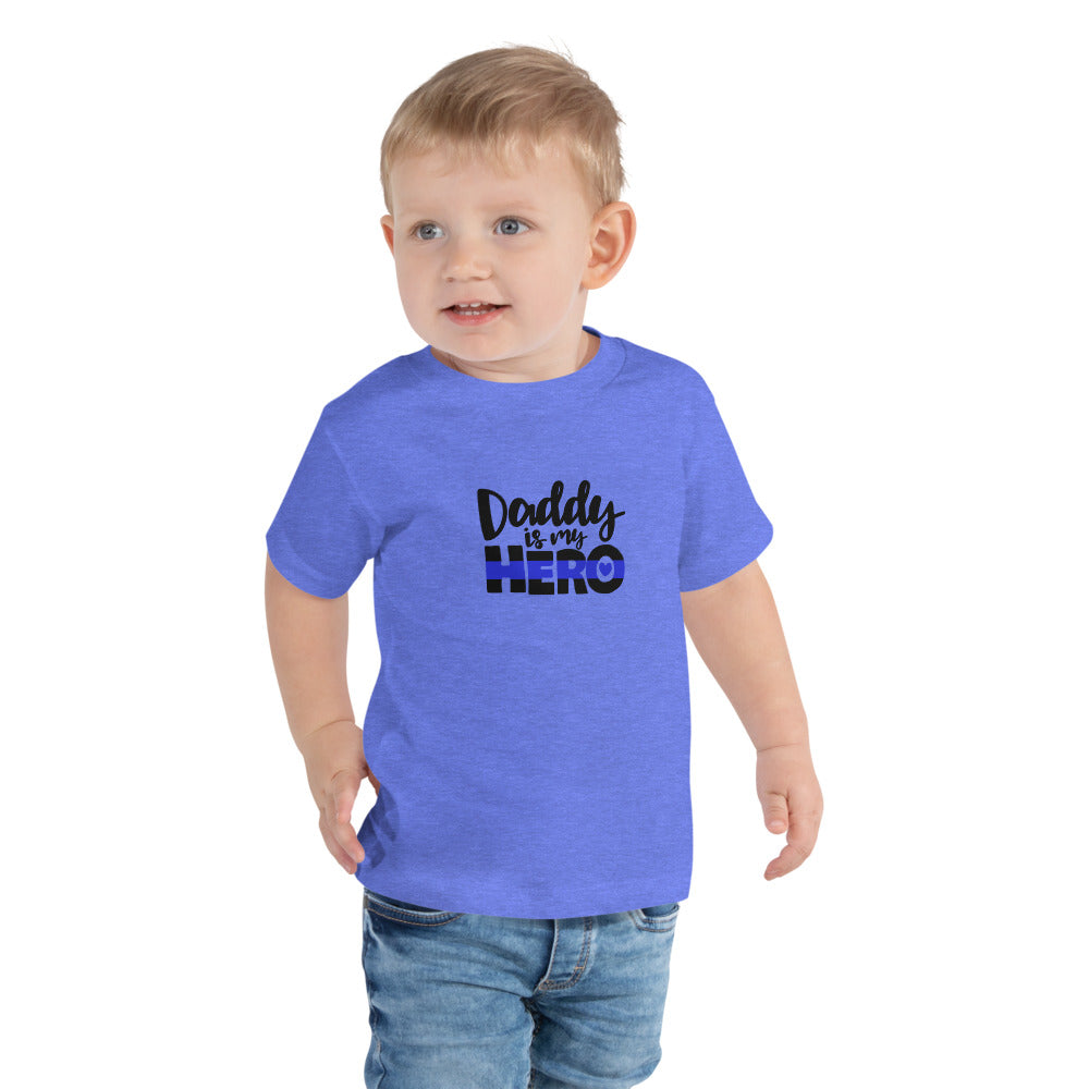 Daddy Is My Hero Thin Blue Line Toddler Bella  Canvas Short Sleeve Tee