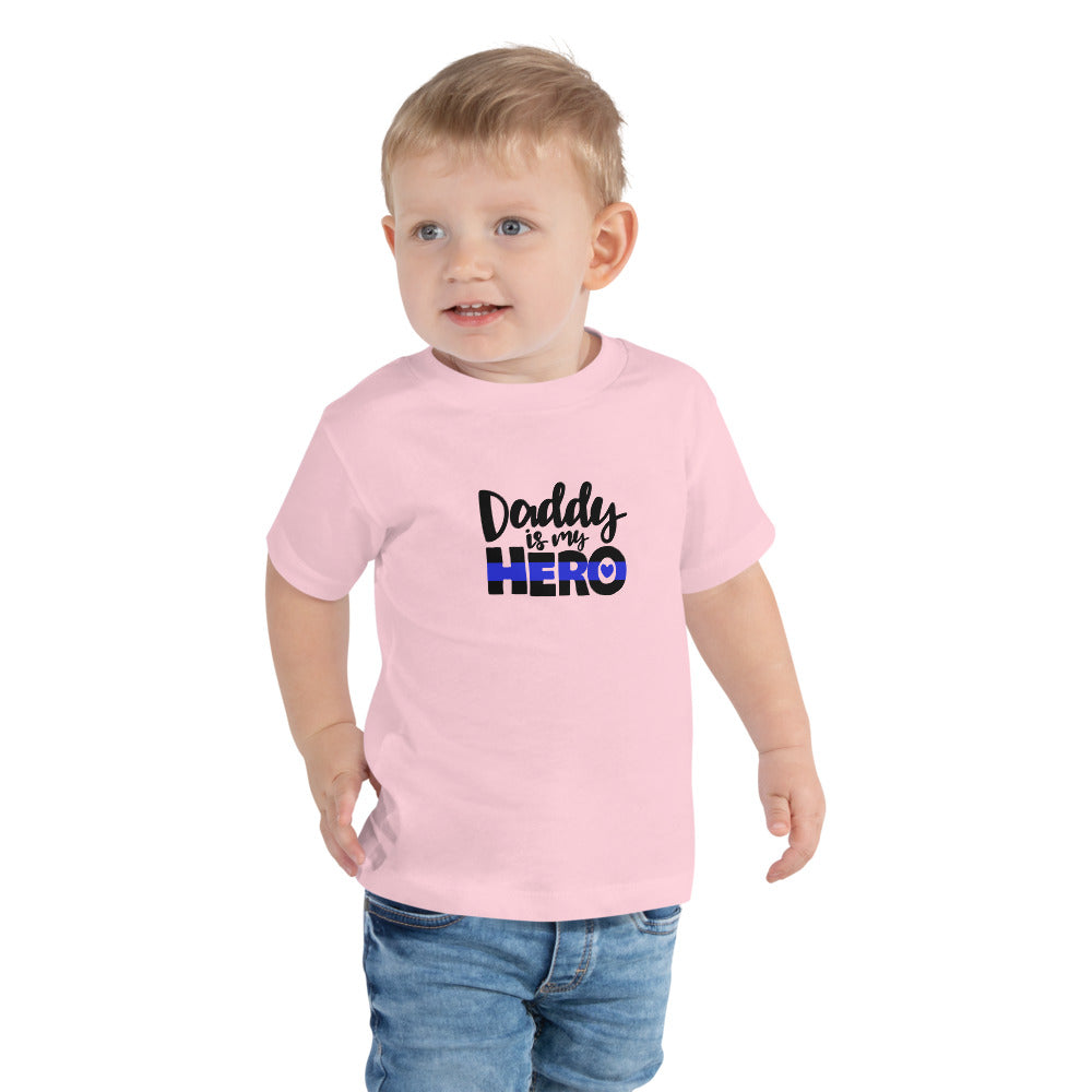 Daddy Is My Hero Thin Blue Line Toddler Bella  Canvas Short Sleeve Tee