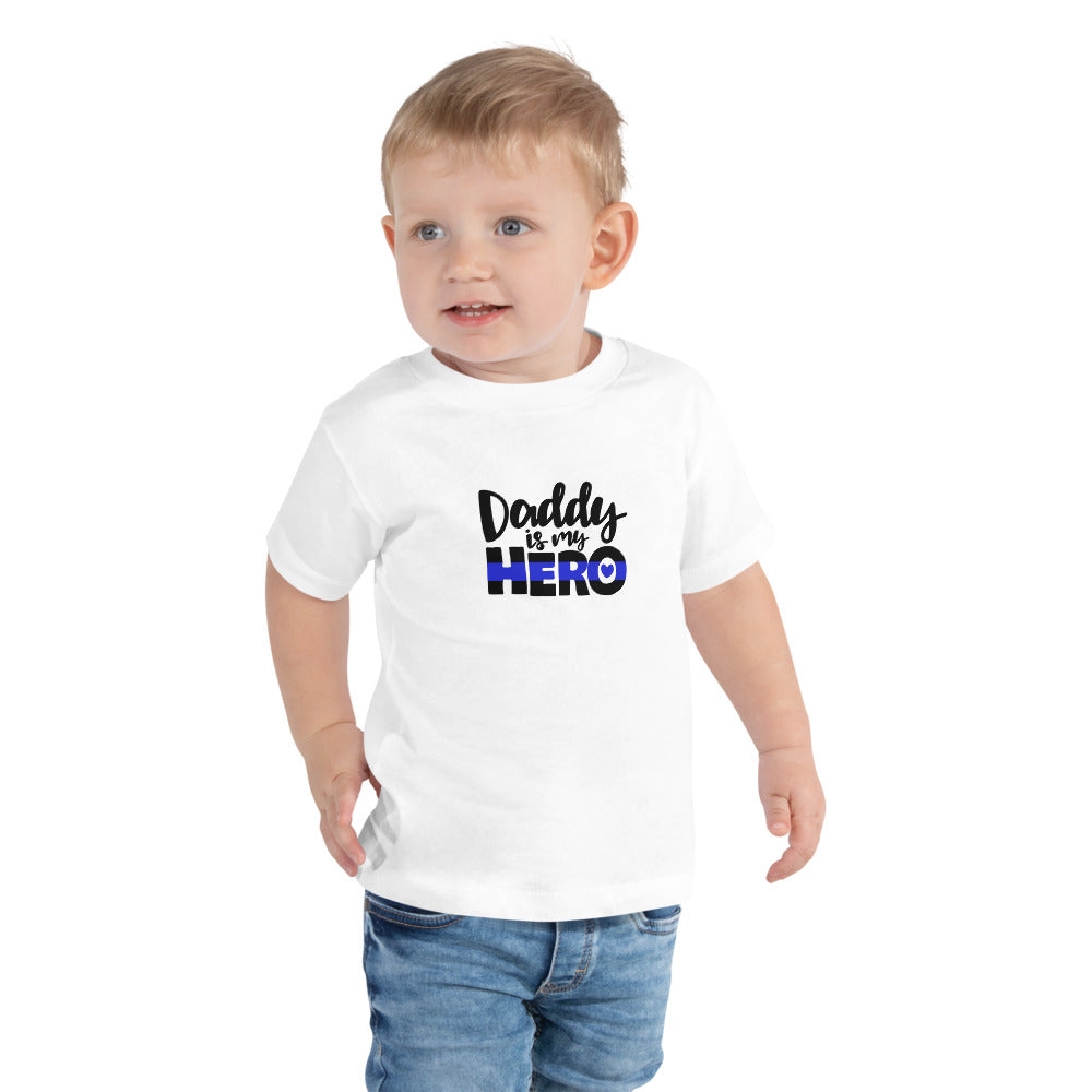 Daddy Is My Hero Thin Blue Line Toddler Bella  Canvas Short Sleeve Tee