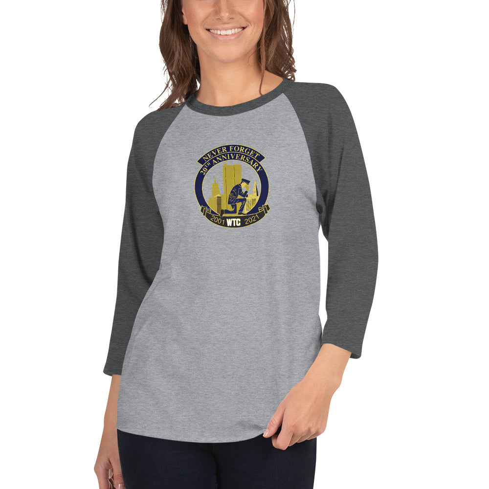 Never Forget 9-11 Memorial 3/4 Sleeve Raglan Shirt