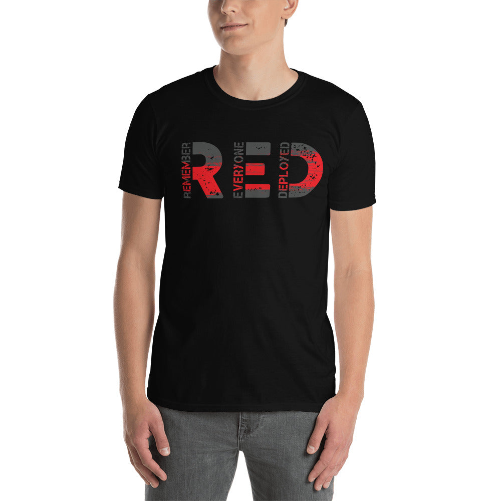RED Friday Remember Everyone Deployed Gildan Softy Short-SleeveT-Shirt