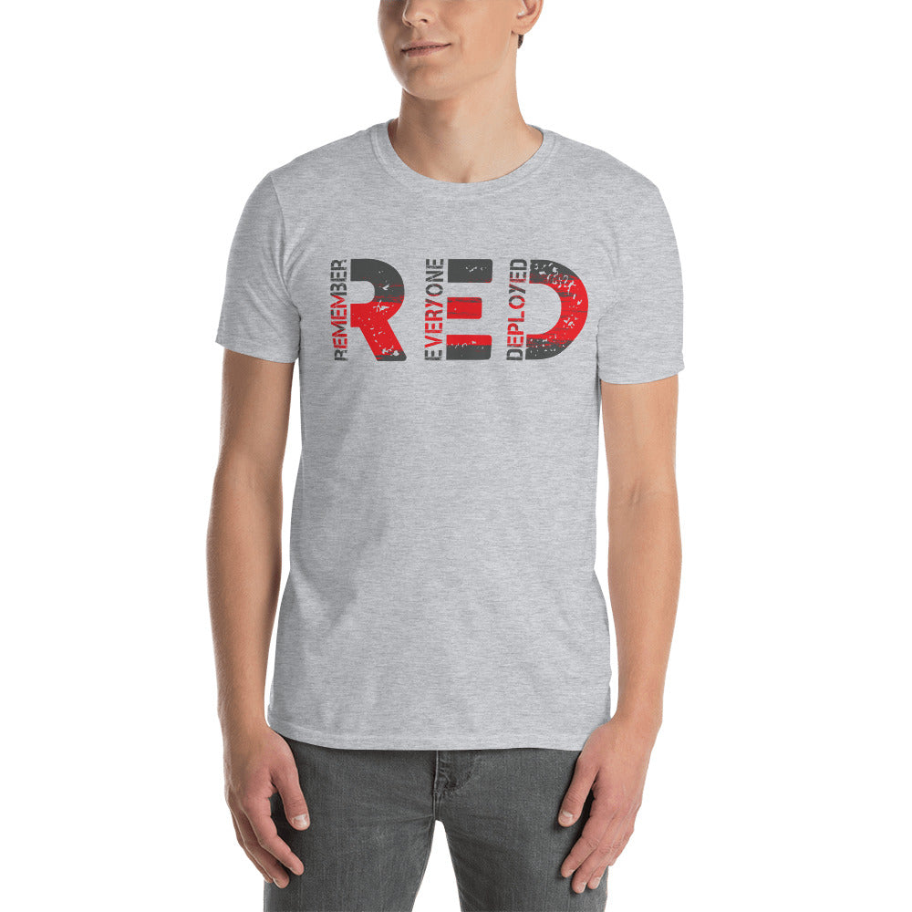 RED Friday Remember Everyone Deployed Gildan Softy Short-SleeveT-Shirt