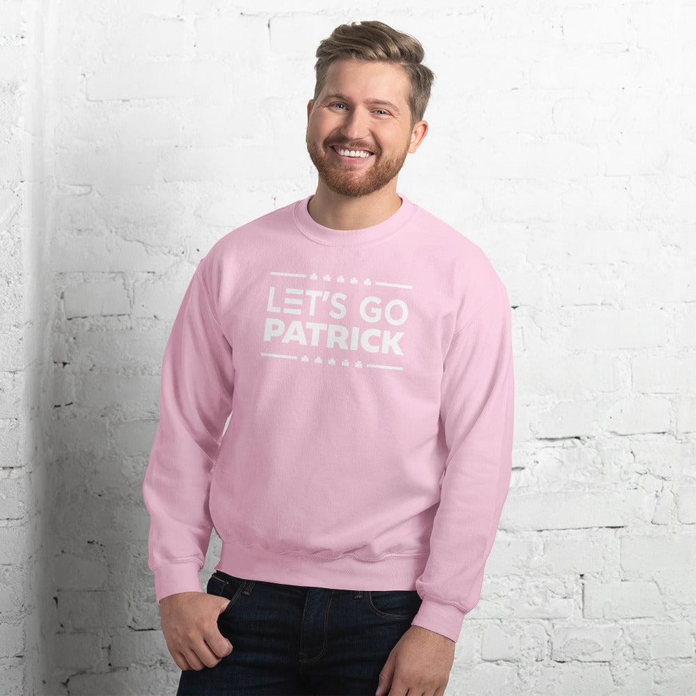 Irish Let's Go Patrick (Brandon) Shamrock Gildan Crew Sweatshirt : Sizes Small-5XL