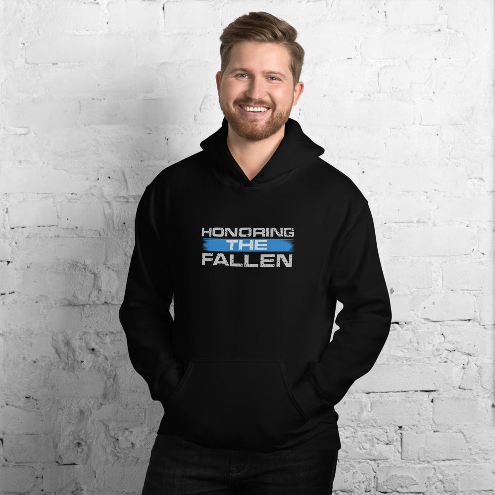 Honor The Fallen Thin Blue Line Gildan Hooded Sweatshirt
