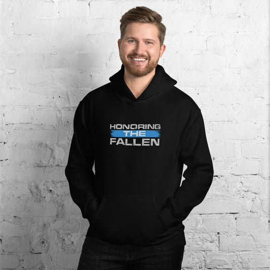 Honor The Fallen Thin Blue Line Gildan Hooded Sweatshirt