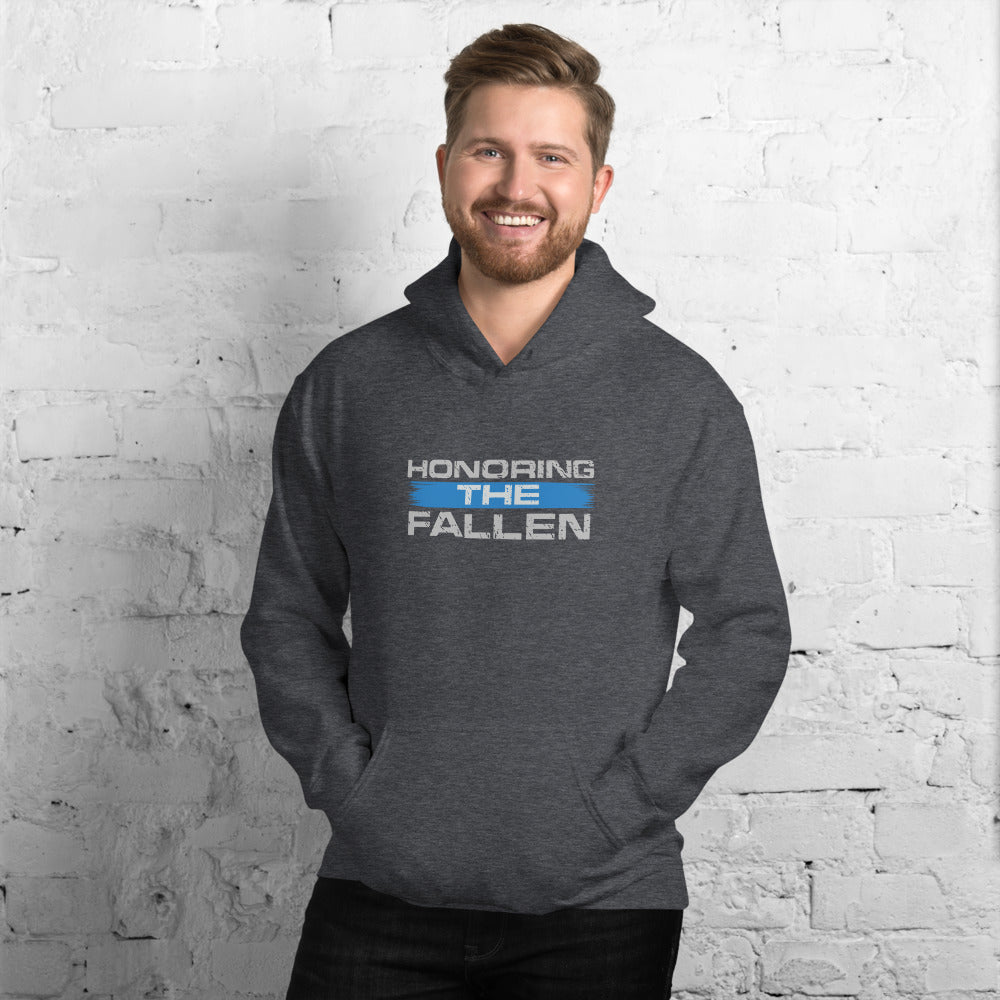 Honor The Fallen Thin Blue Line Gildan Hooded Sweatshirt