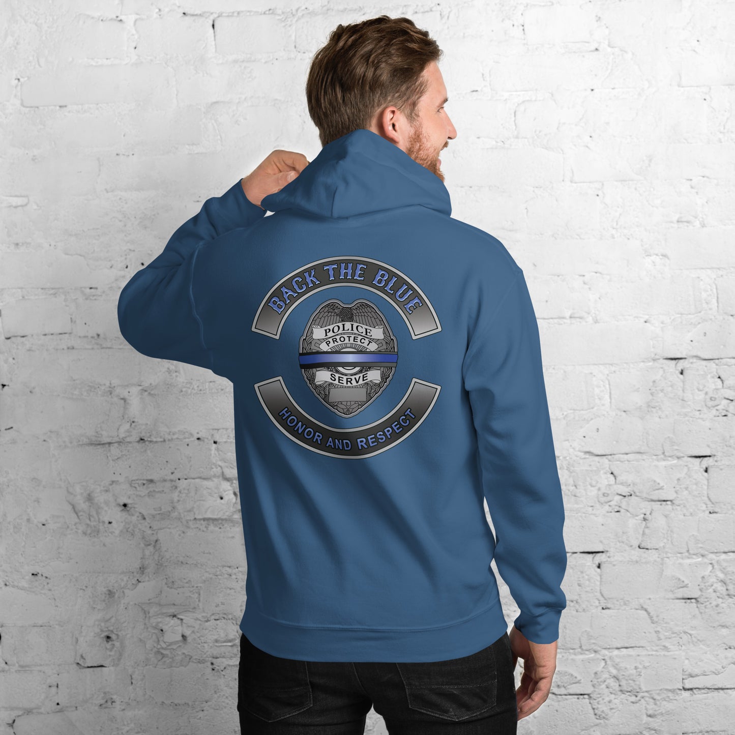 Back The Blue Honor And Respect Thin Blue Line Gildan Hoodie