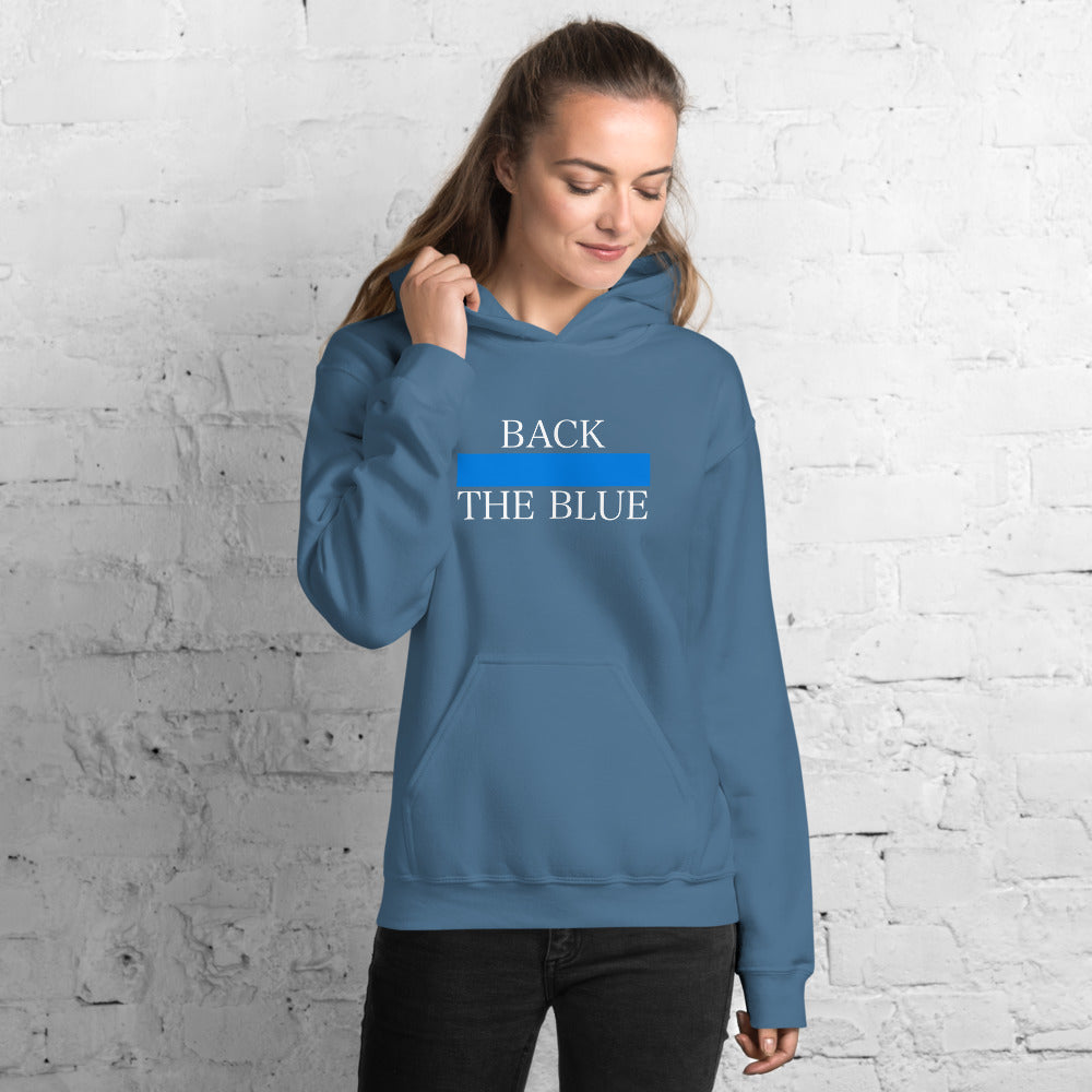 Back The Blue Thin  Blue Line Hooded Sweatshirt