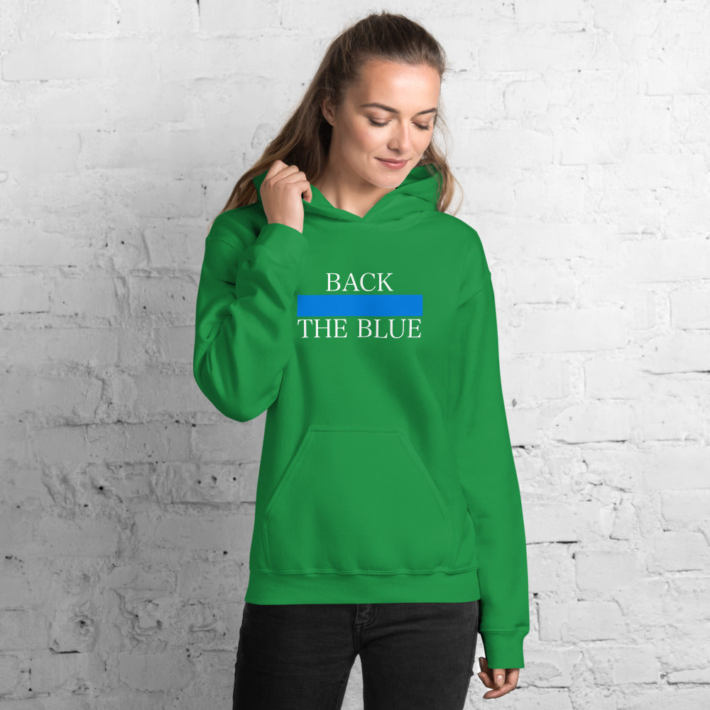 Back The Blue Thin  Blue Line Hooded Sweatshirt