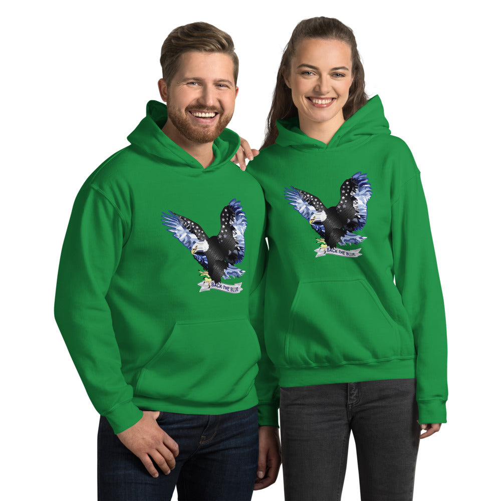 Back The Blue Flying Eagle Hoodie